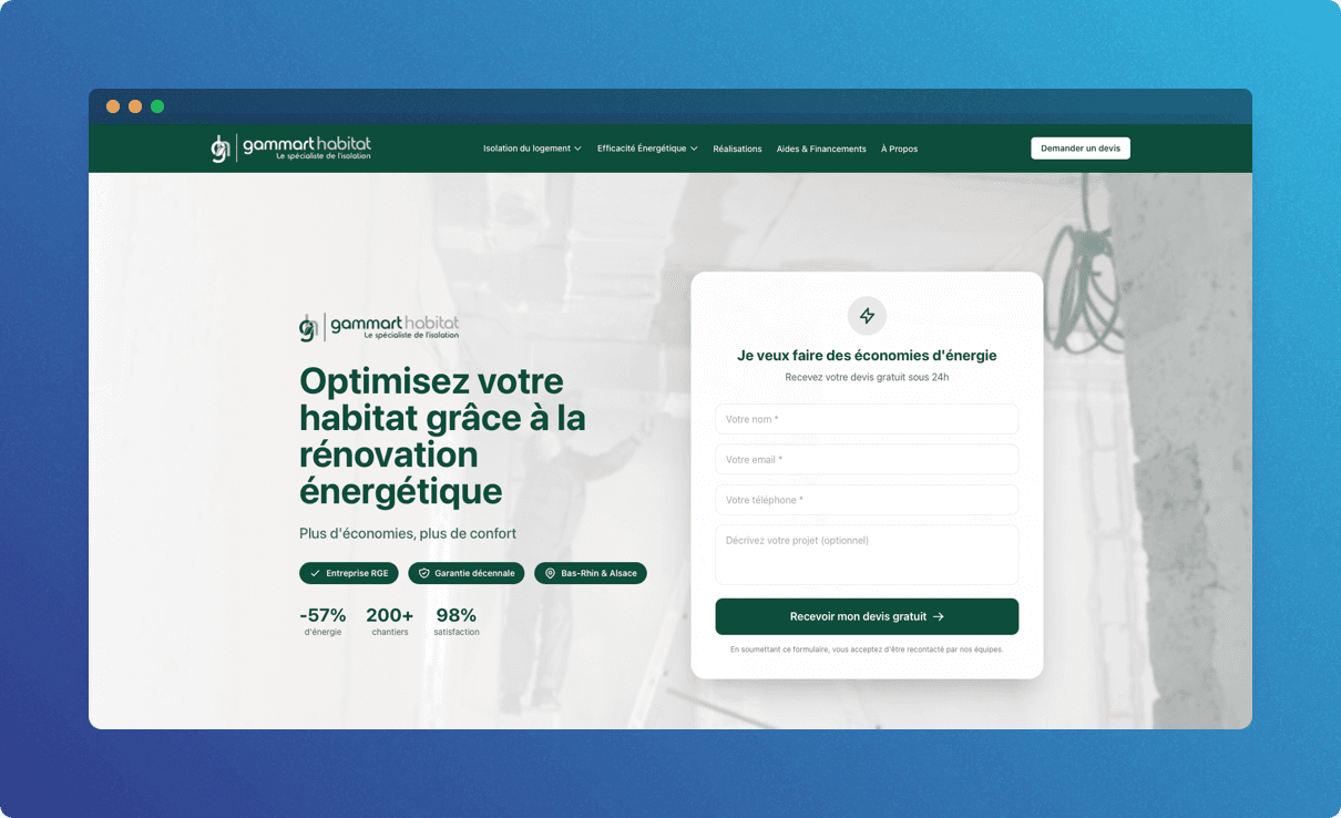 Site web Gammart Habitat