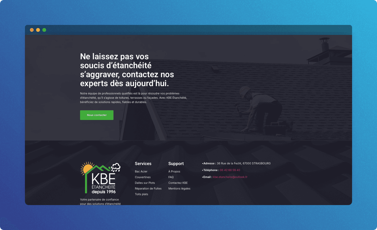 Site web KBE Étanchéité